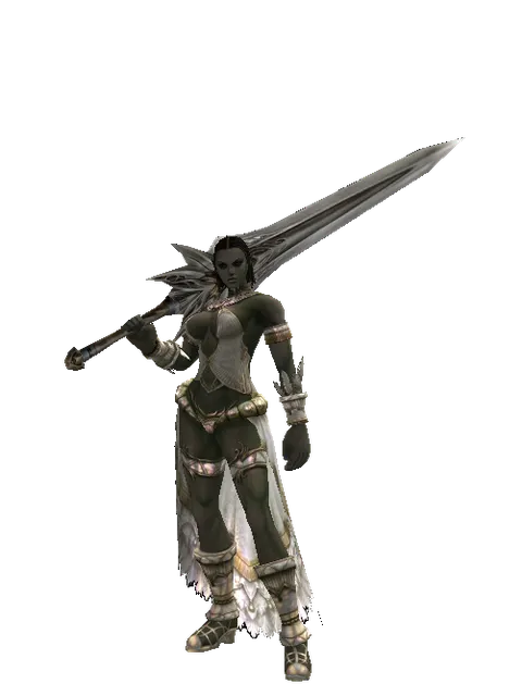 Heaven's Division on a female Orc fighter, front view