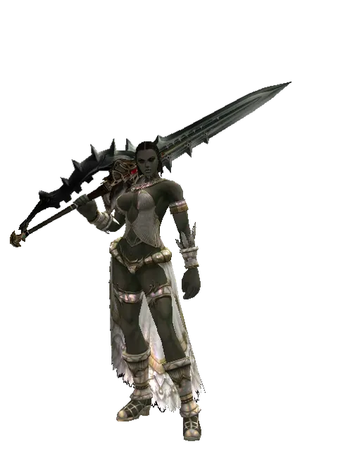 Icarus Heavy Arms on a female Orc fighter, front view
