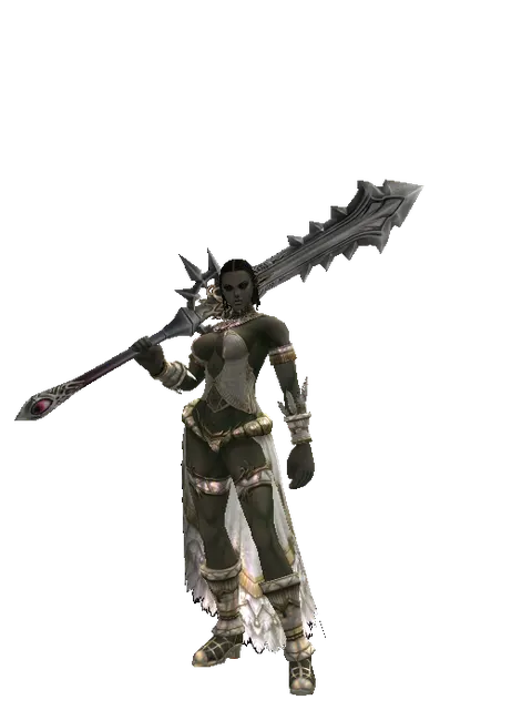 Infinity Cleaver on a female Orc fighter, front view