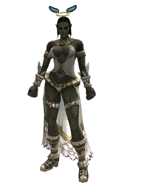 Angel Halo (?) on a female Orc fighter, front view
