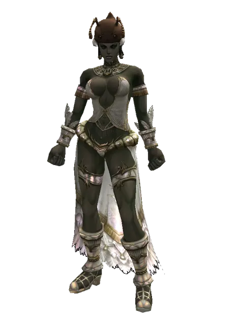 Ant Hat on a female Orc fighter, front view