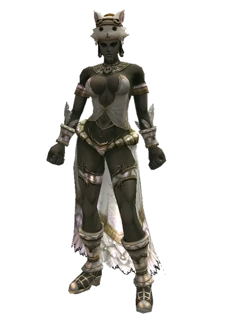 Cat the Cat Hat (?) on a female Orc fighter, front view
