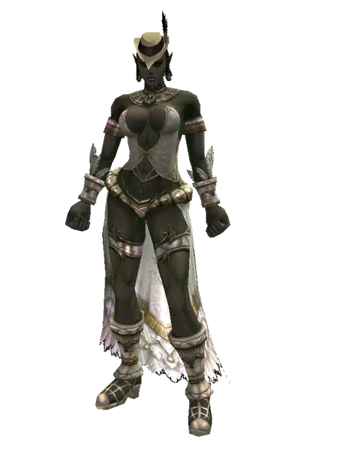 Dandy Cap (?) on a female Orc fighter, front view