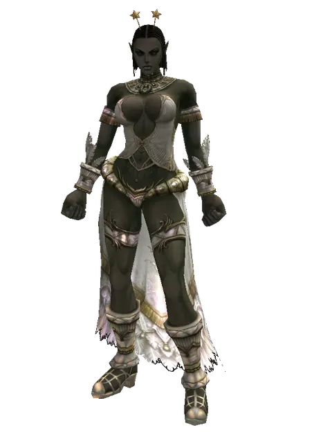Fairy Antennae on a female Orc fighter, front view