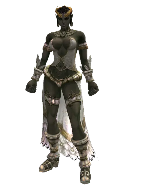 Golden Circlet of Redemption on a female Orc fighter, front view
