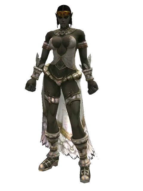 Golden Festival Mask on a female Orc fighter, front view