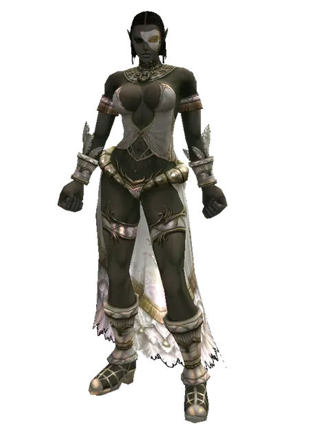 Half Face Mask on a female Orc fighter, front view