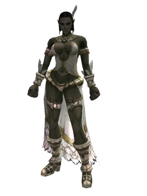 Little Angel Wings on a female Orc fighter, front view