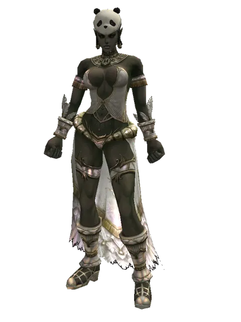 Panda Hat on a female Orc fighter, front view