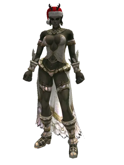 Santa's Antlers on a female Orc fighter, front view