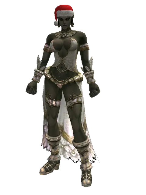Santa's Hat on a female Orc fighter, front view