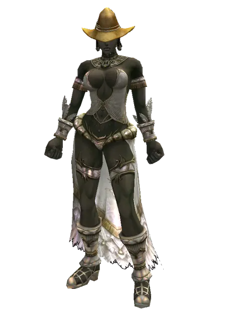 Straw Hat on a female Orc fighter, front view