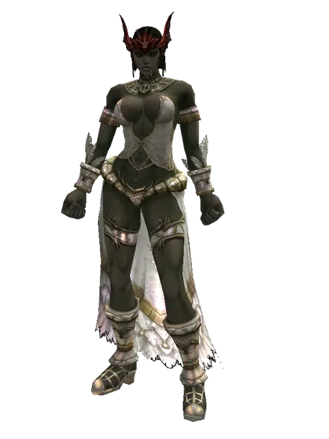 Valakas Slayer Circlet on a female Orc fighter, front view