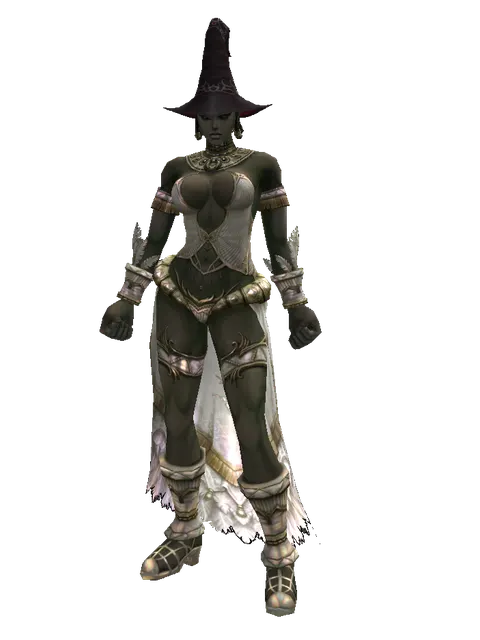 Wizard Hat on a female Orc fighter, front view
