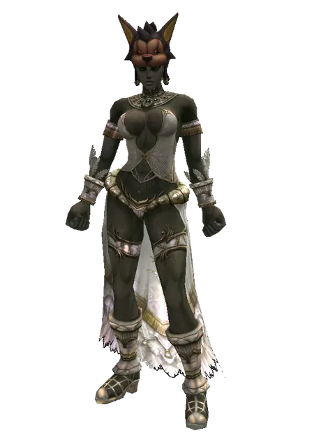 Wolf Hat on a female Orc fighter, front view
