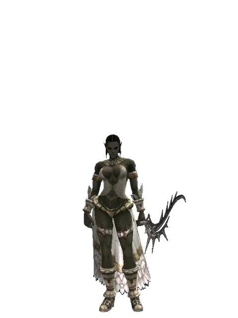 Carnage Bow on a female Orc fighter, front view