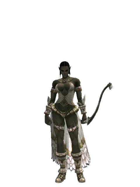 Composite Bow on a female Orc fighter, front view
