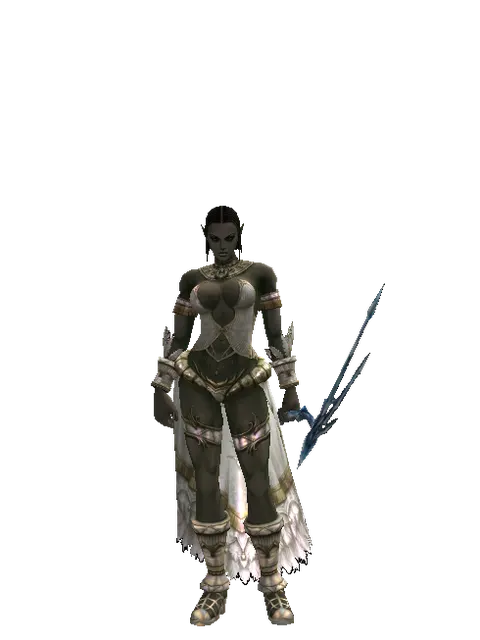 Crystallized Ice Bow on a female Orc fighter, front view
