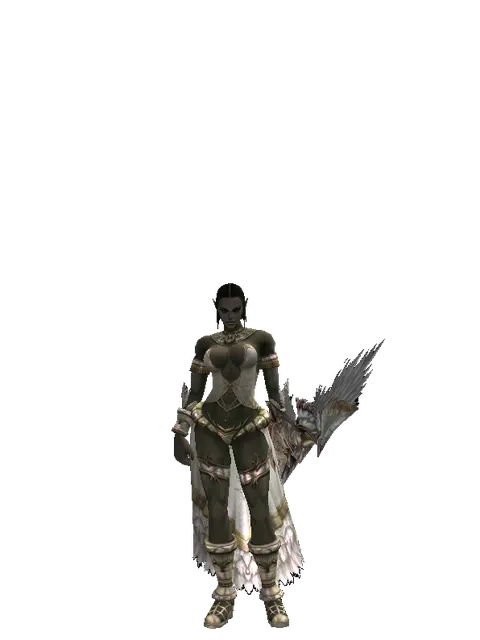 Dynasty Bow on a female Orc fighter, front view