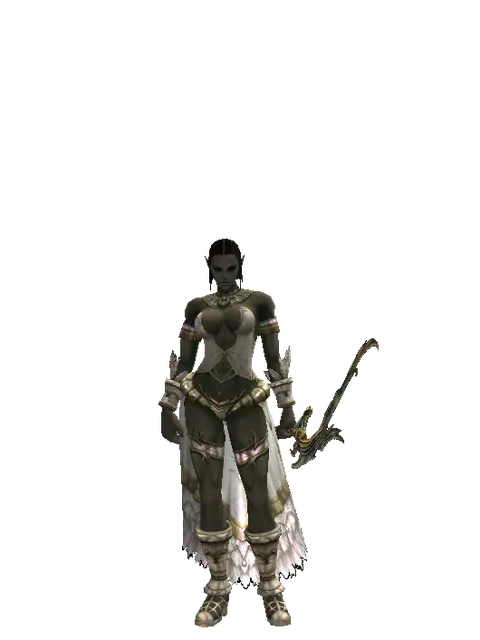 Elemental Bow on a female Orc fighter, front view