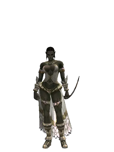 Forest Bow on a female Orc fighter, front view