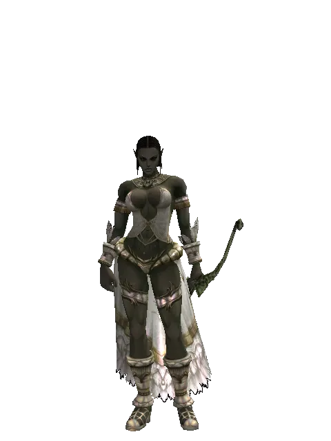 Hunting Bow on a female Orc fighter, front view
