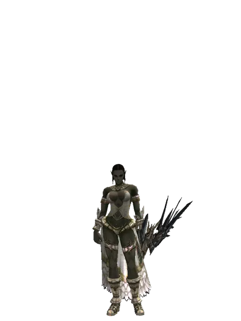 Icarus Spitter on a female Orc fighter, front view