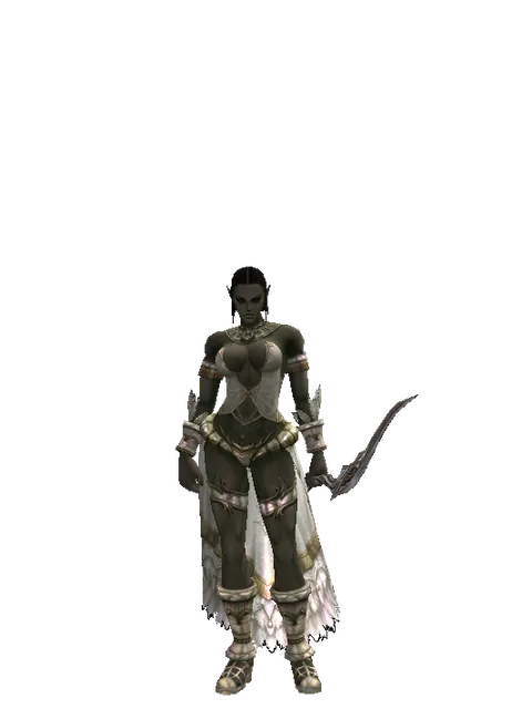 Long Bow on a female Orc fighter, front view