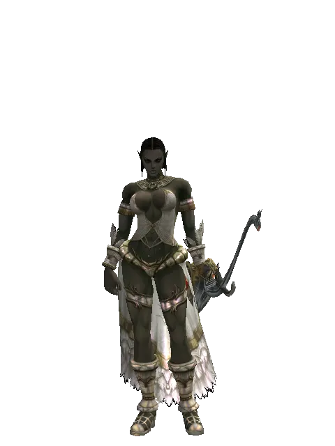 Salvation Bow on a female Orc fighter, front view