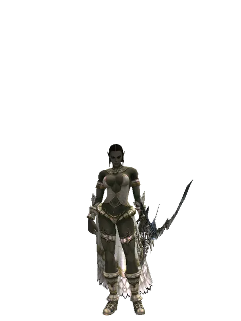 Soul Bow on a female Orc fighter, front view