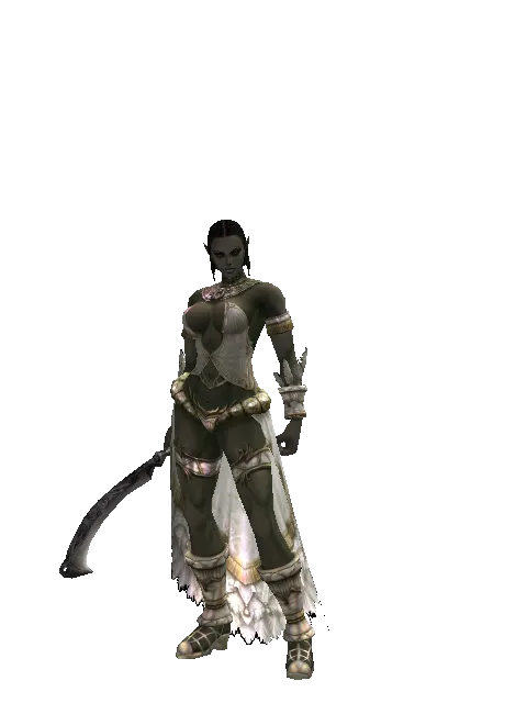 Conjurer's Knife on a female Orc fighter, front view