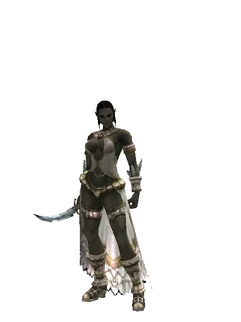 Crystal Dagger on a female Orc fighter, front view