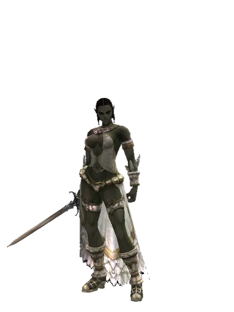 Grace Dagger on a female Orc fighter, front view
