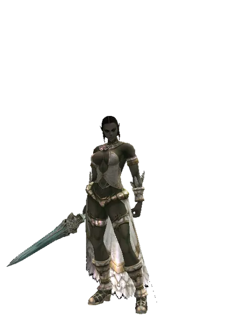 Naga Storm on a female Orc fighter, front view