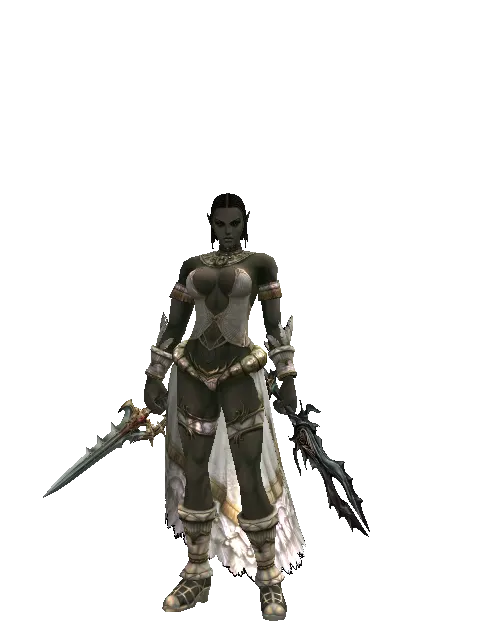 Icarus Stinger*Soul Seperator on a female Orc fighter, front view