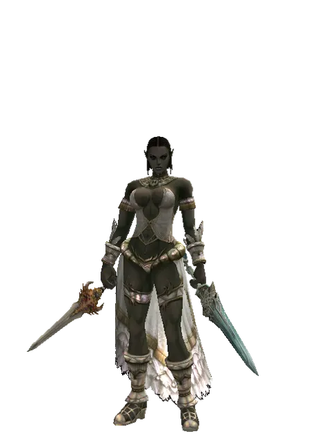 Vesper Dagger*Naga Storm on a female Orc fighter, front view