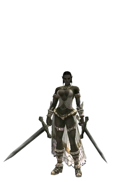 Artisan's Sword*Artisan's Sword on a female Orc fighter, front view