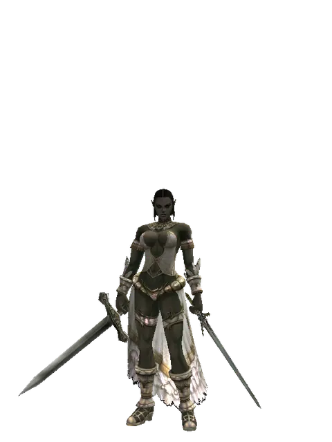 Artisan's Sword*Elven Sword on a female Orc fighter, front view