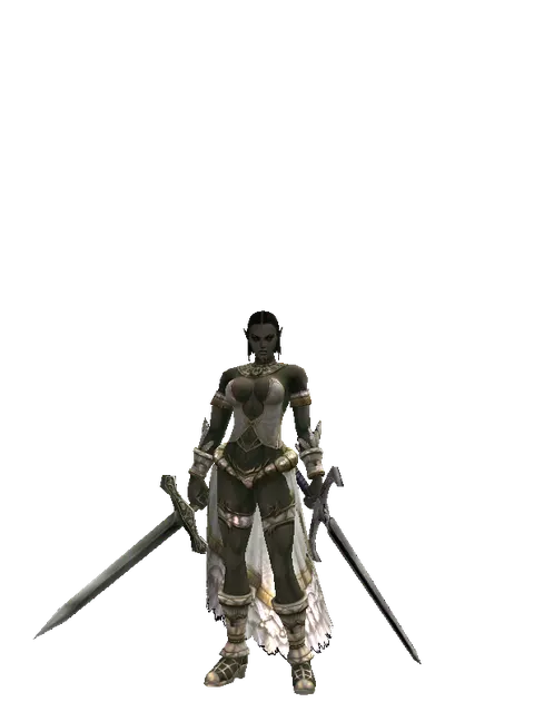 Artisan's Sword*Sword of Revolution on a female Orc fighter, front view