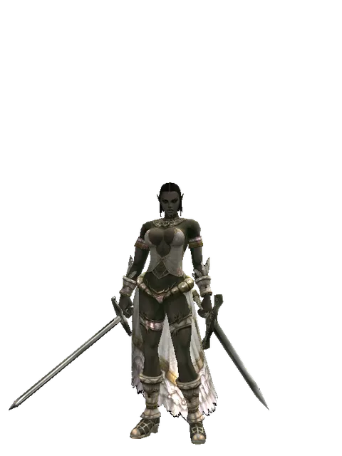 Bastard Sword*Artisan's Sword on a female Orc fighter, front view