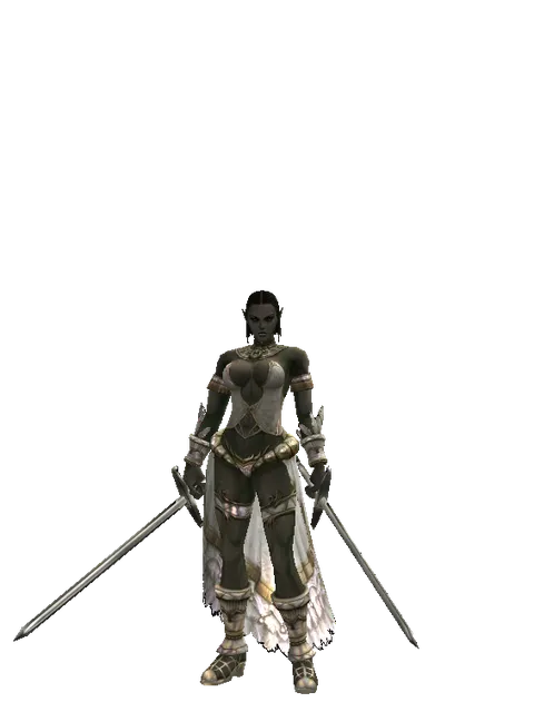Bastard Sword*Bastard Sword on a female Orc fighter, front view