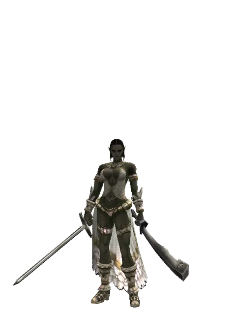 Bastard Sword*Crimson Sword on a female Orc fighter, front view