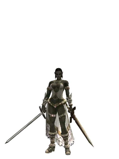 Bastard Sword*Spinebone Sword on a female Orc fighter, front view