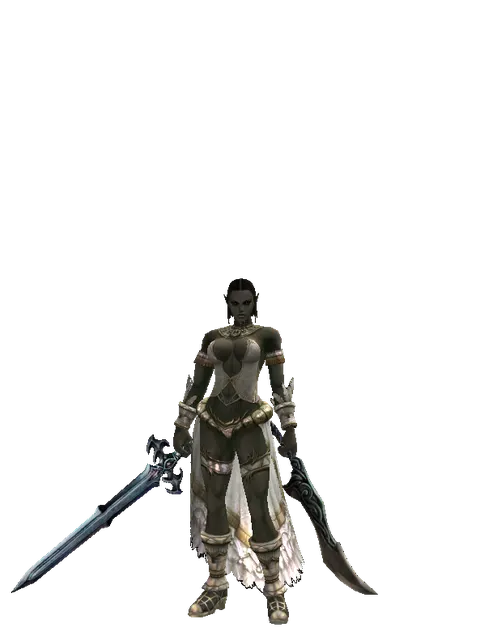 Caliburs*Sword of Limit on a female Orc fighter, front view