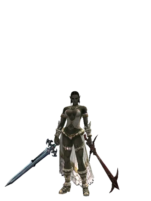 Caliburs*Sword of Nightmare on a female Orc fighter, front view
