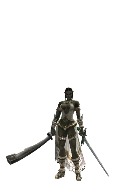 Crimson Sword*Elven Long Sword on a female Orc fighter, front view