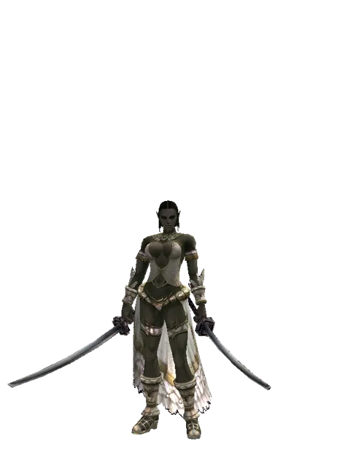 Katana*Katana on a female Orc fighter, front view
