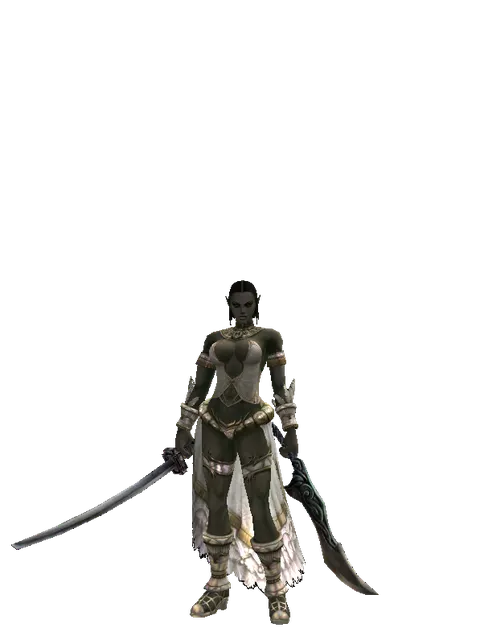 Katana*Sword of Limit on a female Orc fighter, front view