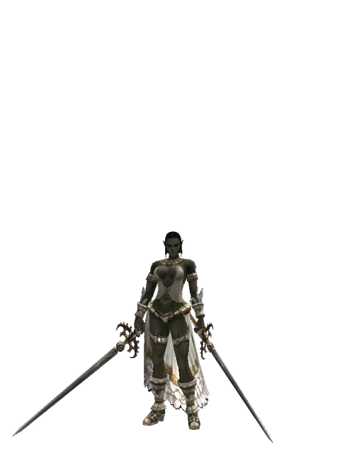 Raid Sword*Raid Sword on a female Orc fighter, front view