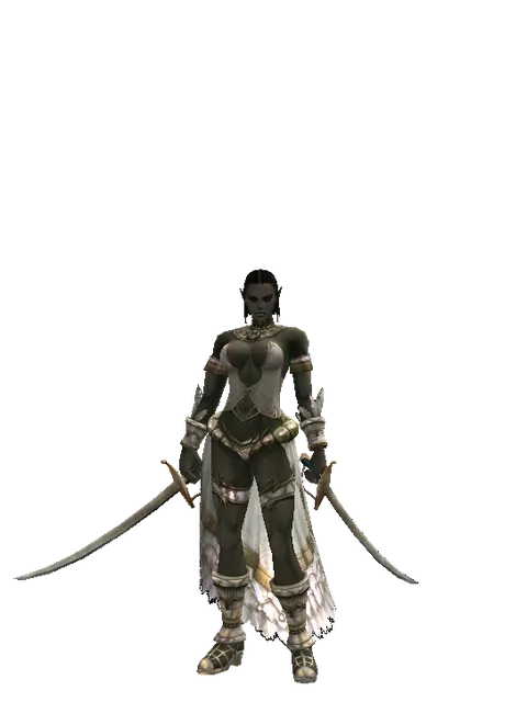 Saber*Saber on a female Orc fighter, front view